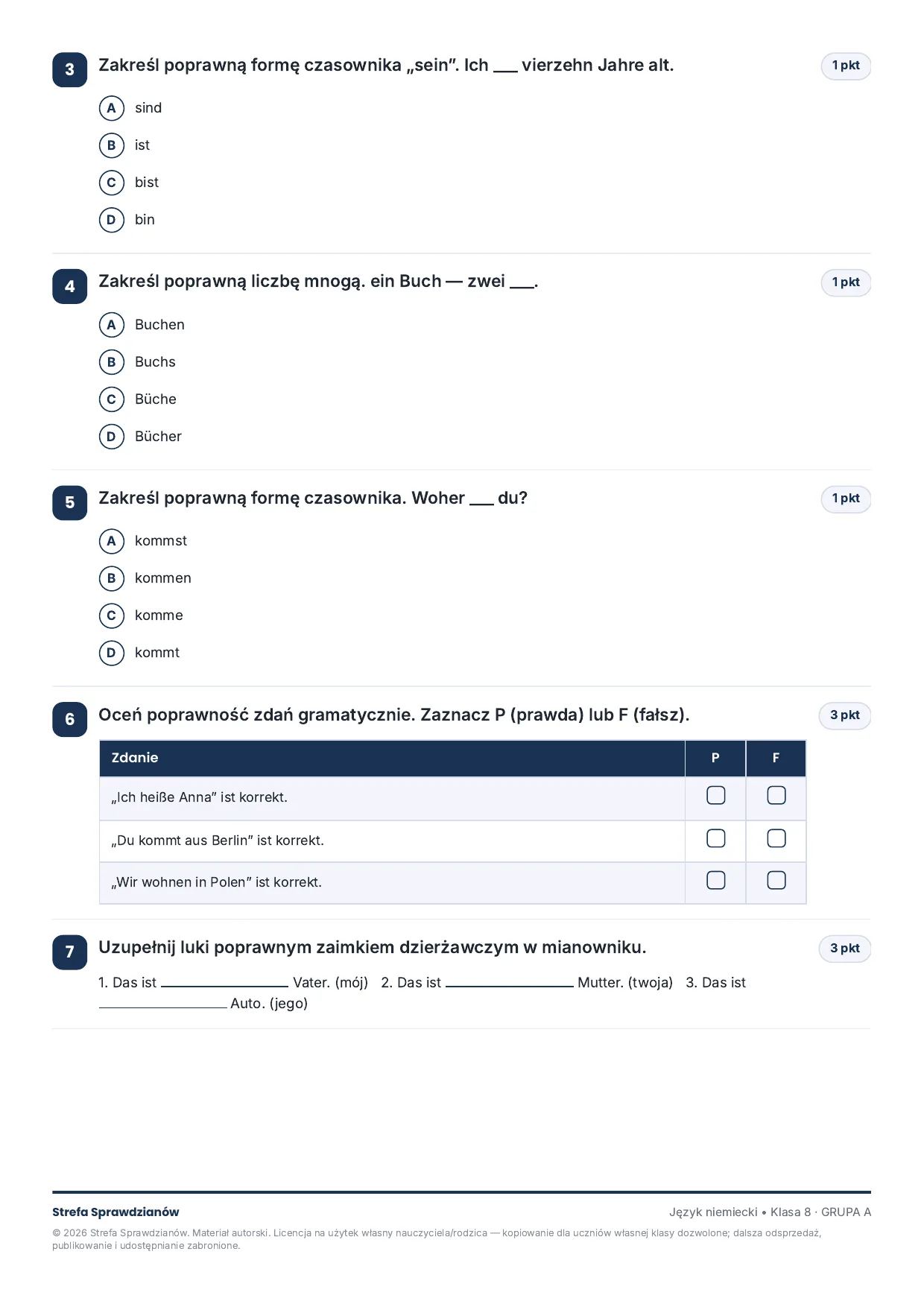 Przykładowy arkusz — strona 2