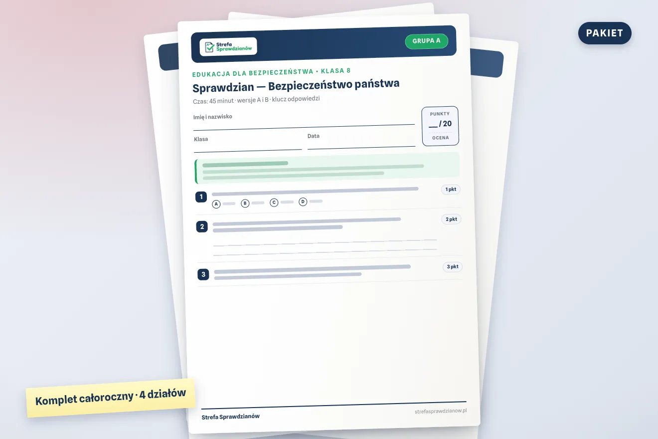 Okładka materiału: Edukacja dla bezpieczeństwa 8, Edukacja dla bezpieczeństwa · Klasa 8