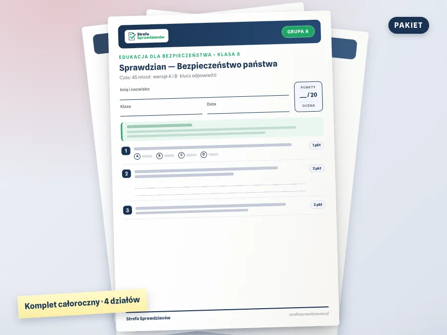 Okładka materiału: Edukacja dla bezpieczeństwa 8, Edukacja dla bezpieczeństwa · Klasa 8