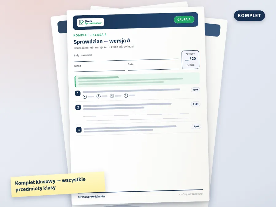 Okładka materiału: Klasa 4 — komplet wszystkich przedmiotów, komplet · Klasa 4