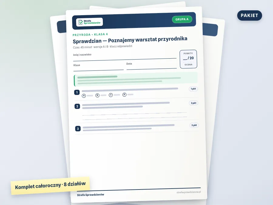 Okładka materiału: Tajemnice przyrody 4, Przyroda · Klasa 4