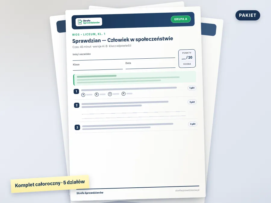 Okładka materiału: W centrum uwagi 1, WOS · Liceum, kl. 1